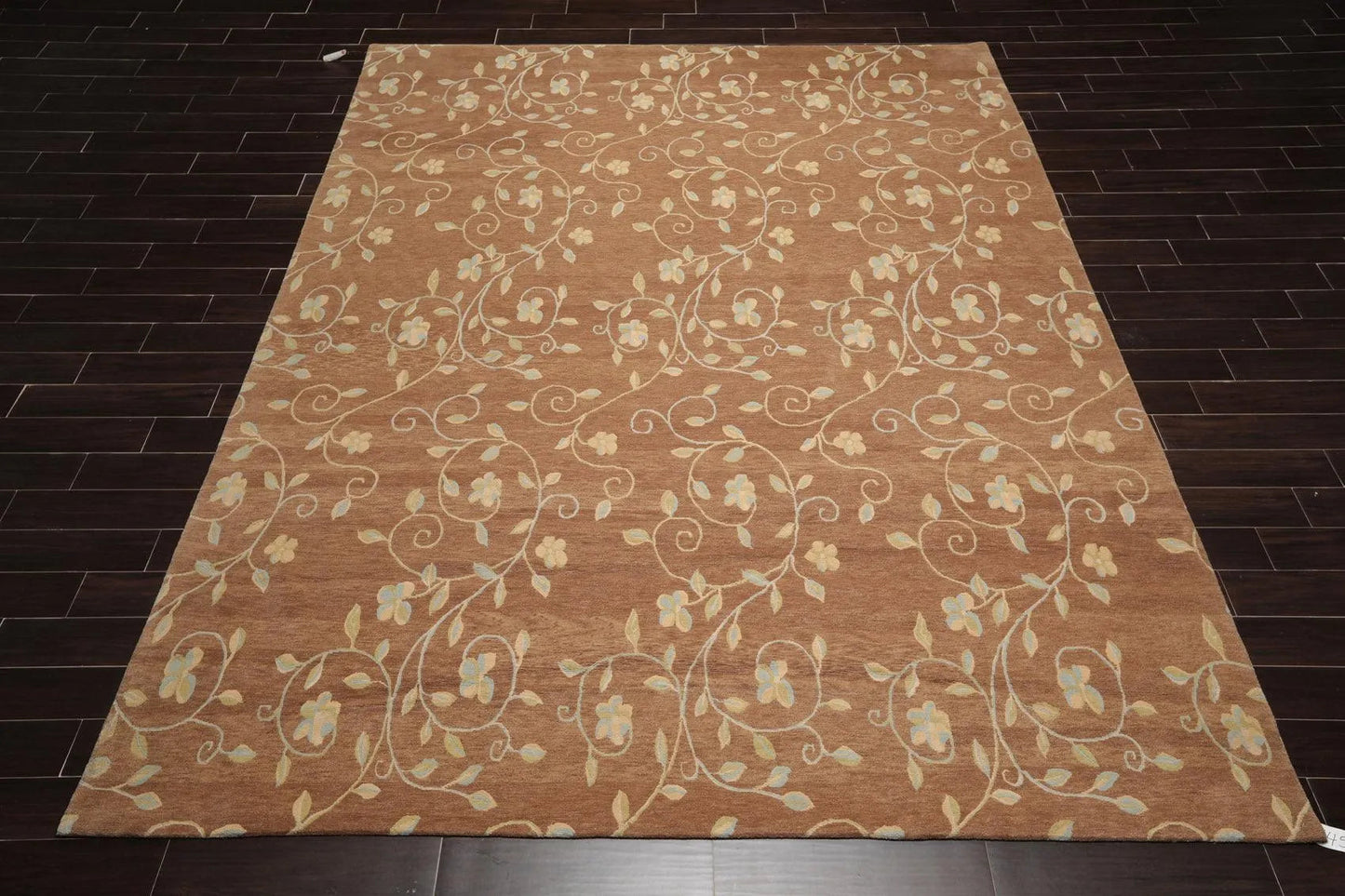 9' x 12' Hand Knotted Tibetan 100% Wool Transitional Muted Area Rug Brown-1