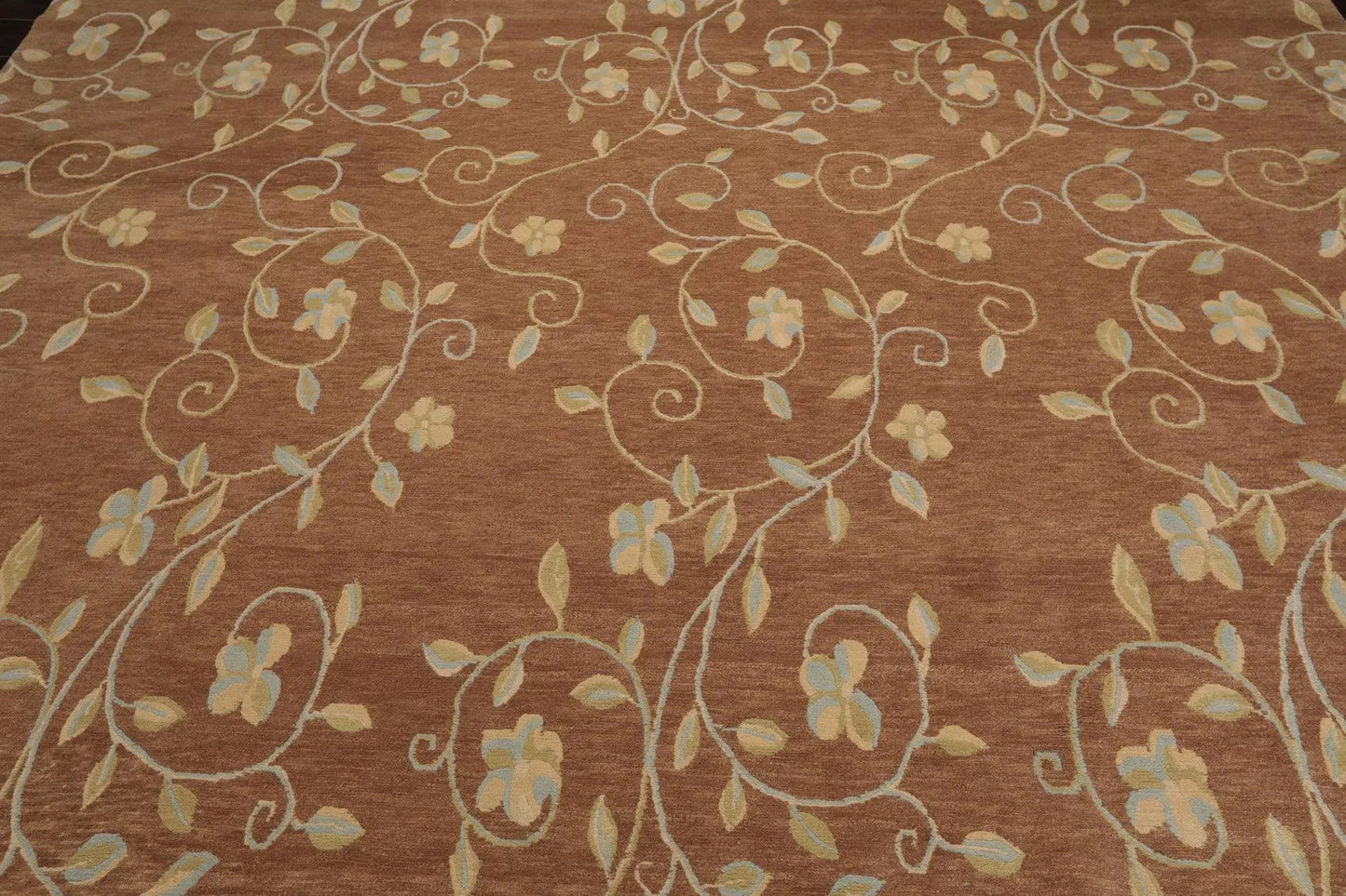 9' x 12' Hand Knotted Tibetan 100% Wool Transitional Muted Area Rug Brown-4