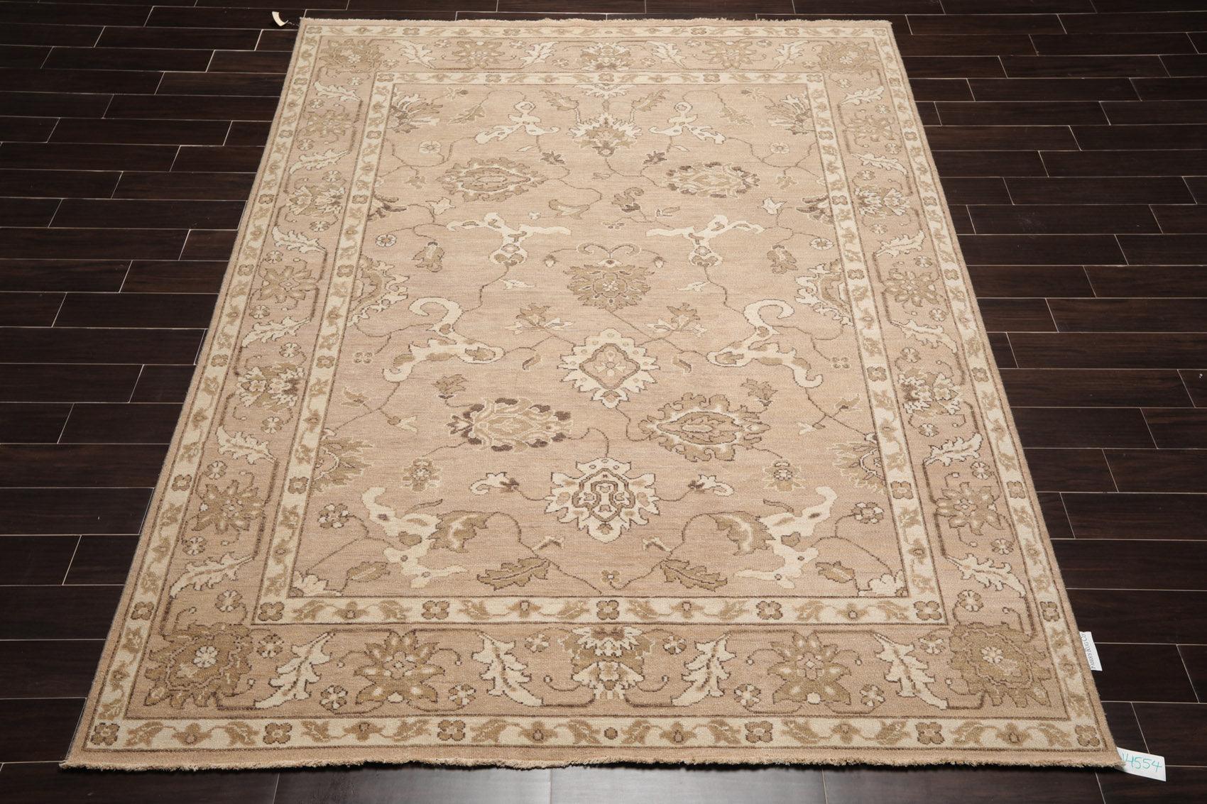 7'8" x 9'11" Hand Knotted 100% Wool Peshawar Oriental Area Rug Taupe-2