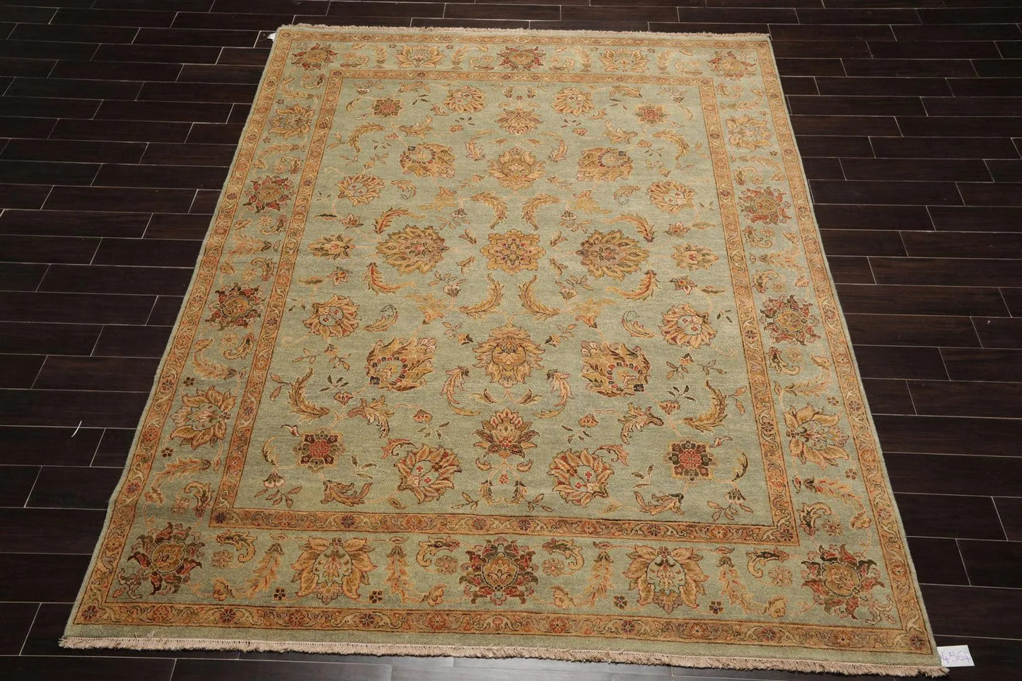 8' x 10' Hand Knotted 100% Wool Agra Oriental Area Rug Aqua-1