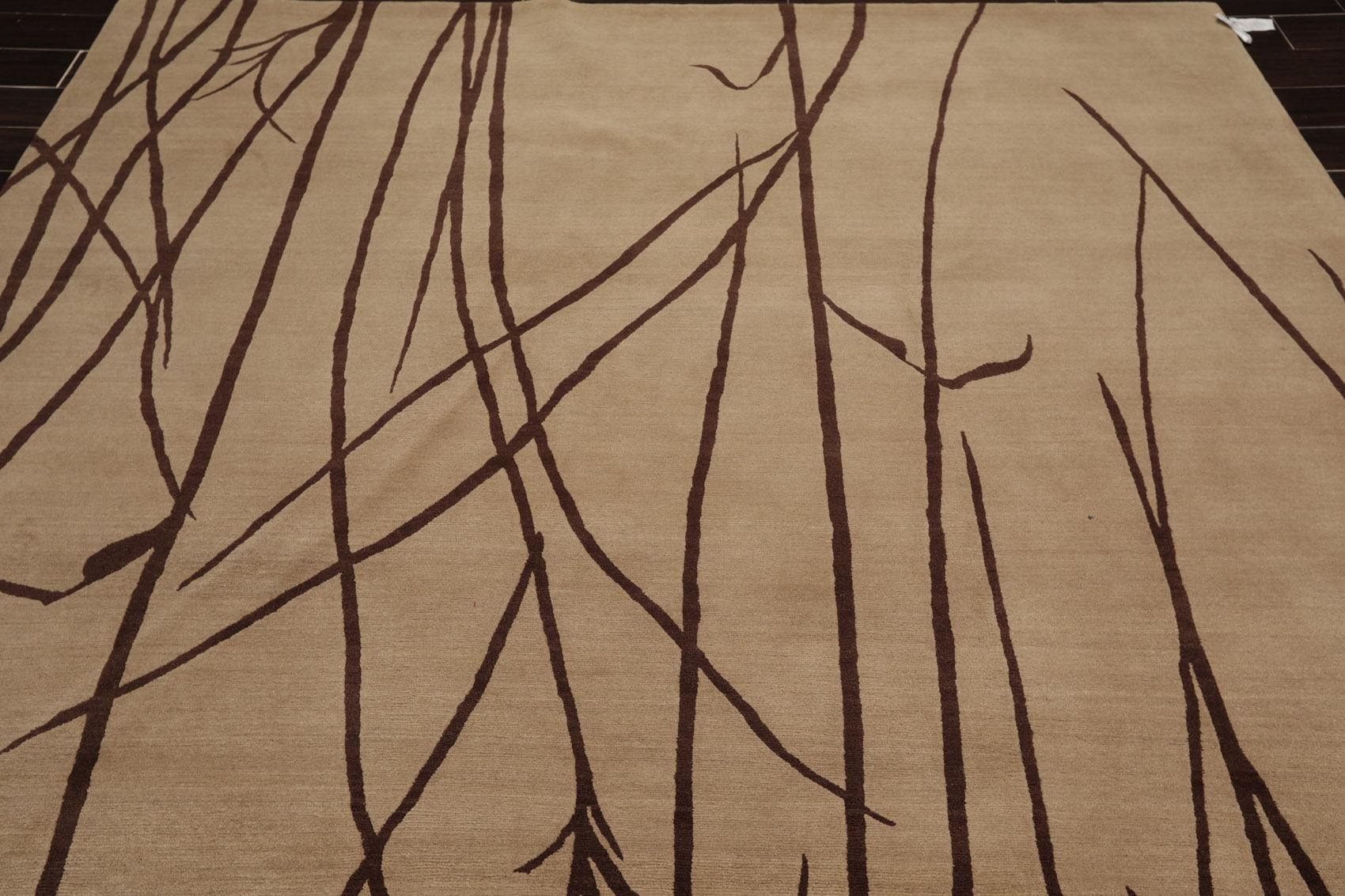 8' x 9'10" Hand Knotted Tibetan 100% Wool bamboo Modern Oriental Area Rug Camel-4