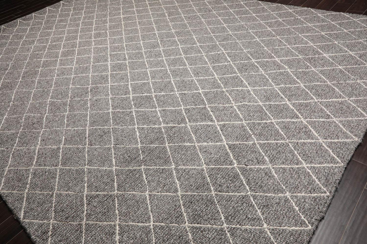 10'3" x 14'1" Berber Handmade 100% Wool Traditional Area Rug Modern Ash Gray-2