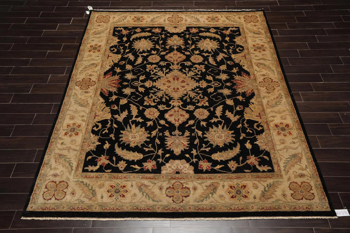 7'11'' x 10' Hand Knotted Wool Oushak Traditional Oriental Area Rug Black-1