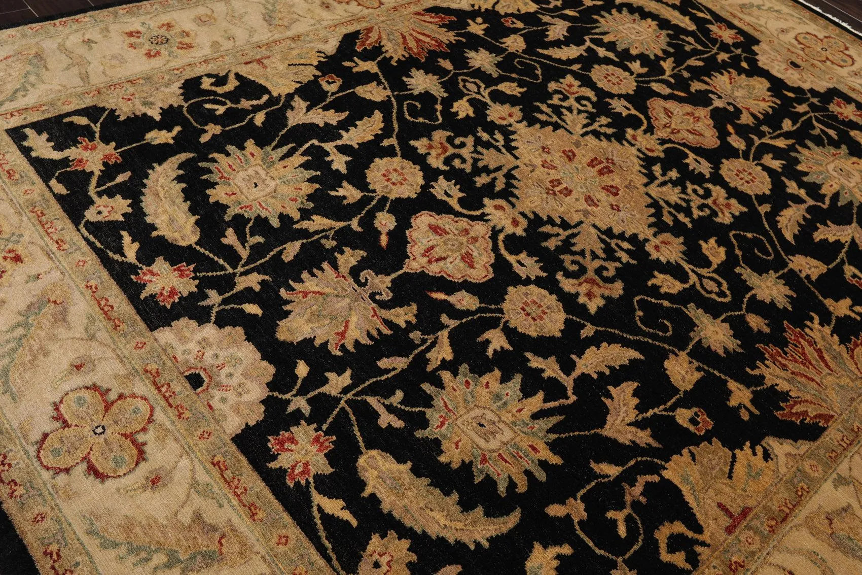 7'11'' x 10' Hand Knotted Wool Oushak Traditional Oriental Area Rug Black-3