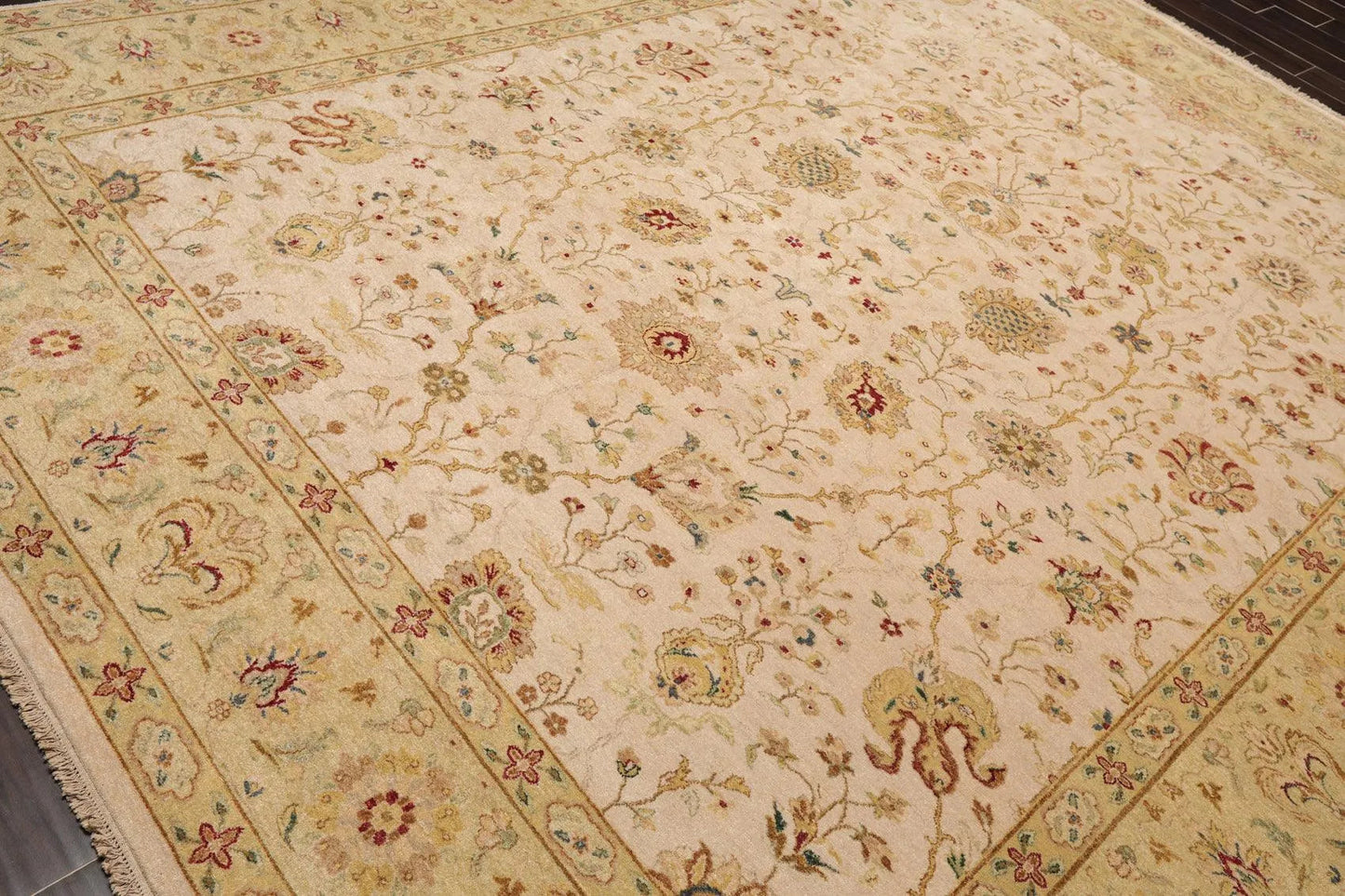 9'1'' x 11'10'' Hand Knotted 100% Wool Peshawar 200 KPSI Oriental Area Rug Beige-3