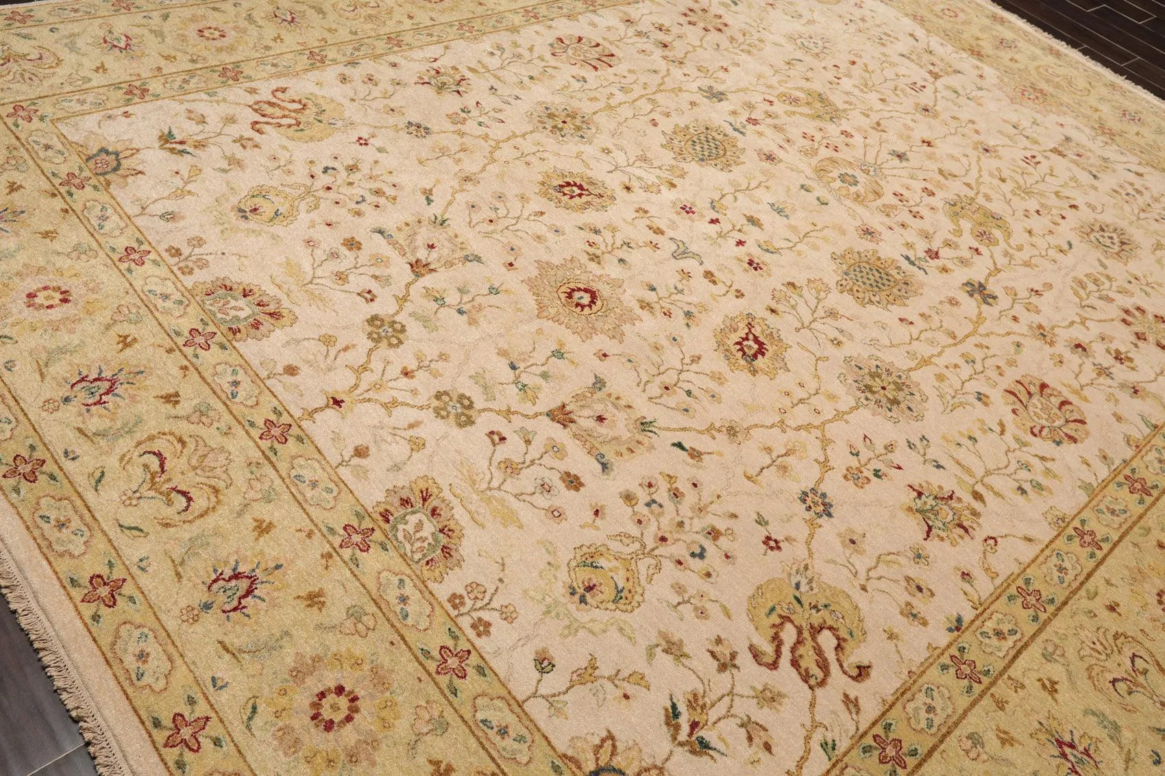 9'1'' x 11'10'' Hand Knotted 100% Wool Peshawar 200 KPSI Oriental Area Rug Beige-3