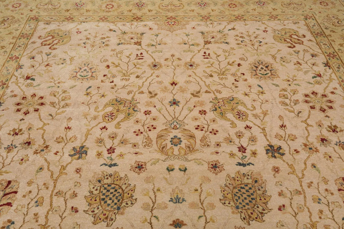 9'1'' x 11'10'' Hand Knotted 100% Wool Peshawar 200 KPSI Oriental Area Rug Beige-4