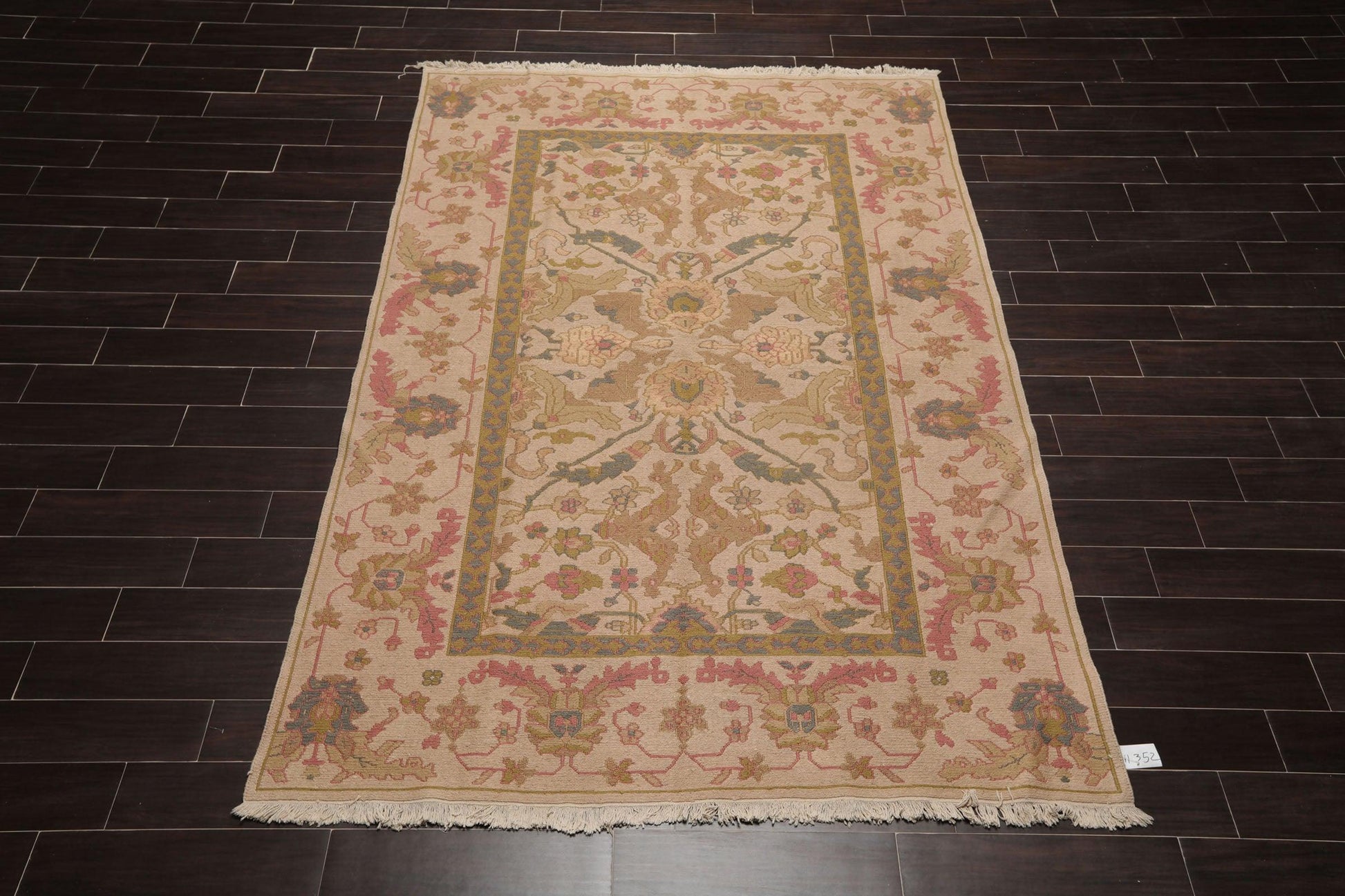 5'9" x 8'9" Hand Knotted Reversible 100% Wool Tibetan Area Rug Tan-1