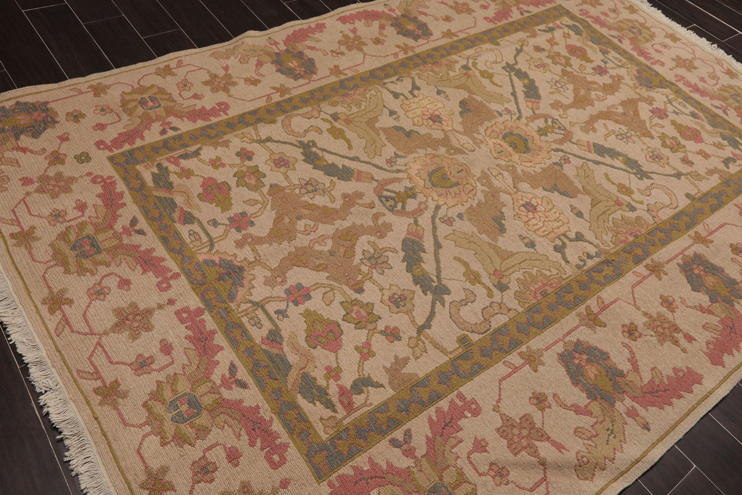 5'9" x 8'9" Hand Knotted Reversible 100% Wool Tibetan Area Rug Tan-3