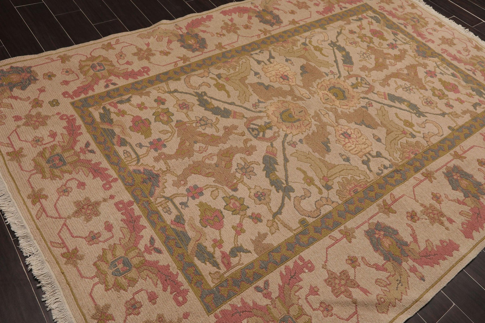 5'9" x 8'9" Hand Knotted Reversible 100% Wool Tibetan Area Rug Tan-3