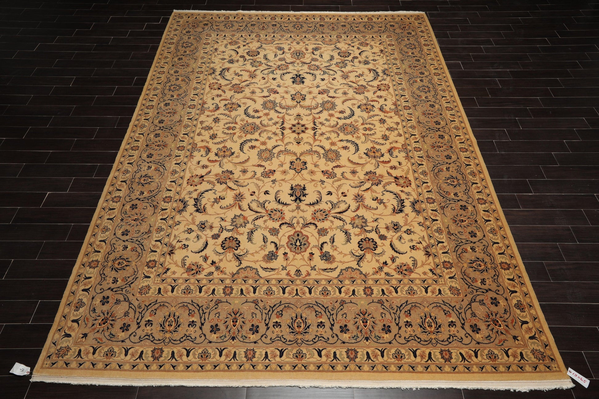 9'11" x 13'5" Hand Knotted Wool 250 KPSI Pak-Persian Area Rug Warm Beige-1