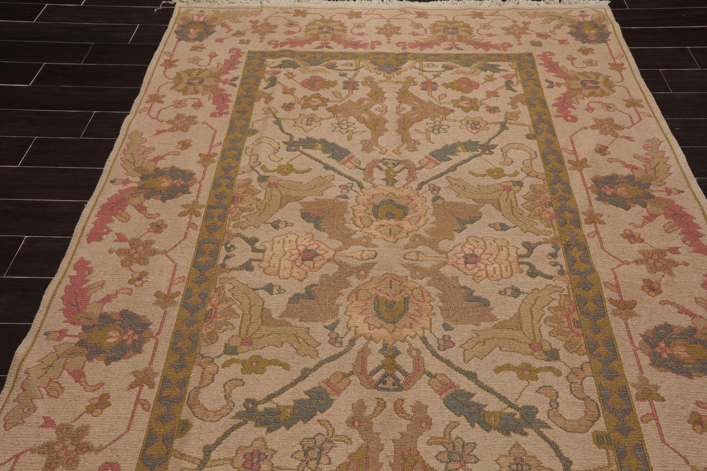 5'9" x 8'9" Hand Knotted Reversible 100% Wool Tibetan Area Rug Tan-4