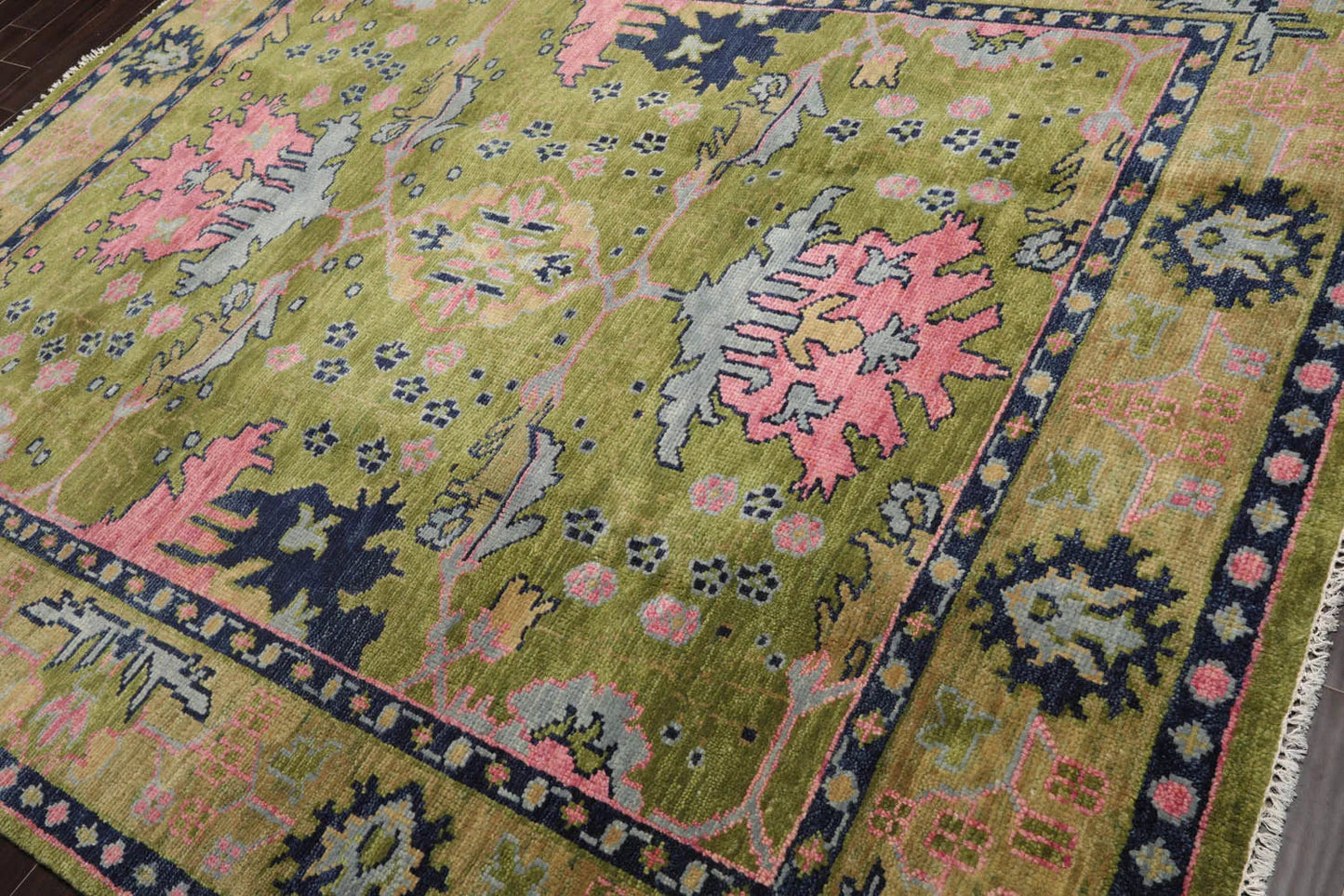 Multi Sizes Multi Colors Hand Knotted Muted Turkish Oushak 100% Wool Traditional Oriental Area Rug-4