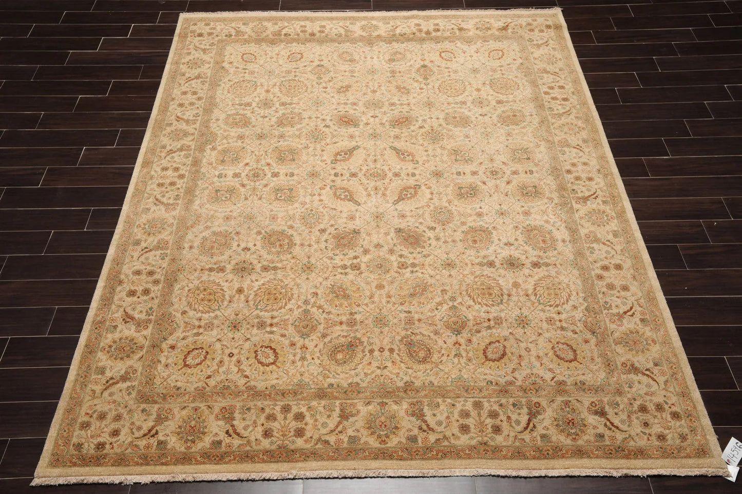 8x10 Tan, Rust Hand Knotted 100% Wool Agra Traditional 200 KPSI Oriental Area Rug-1