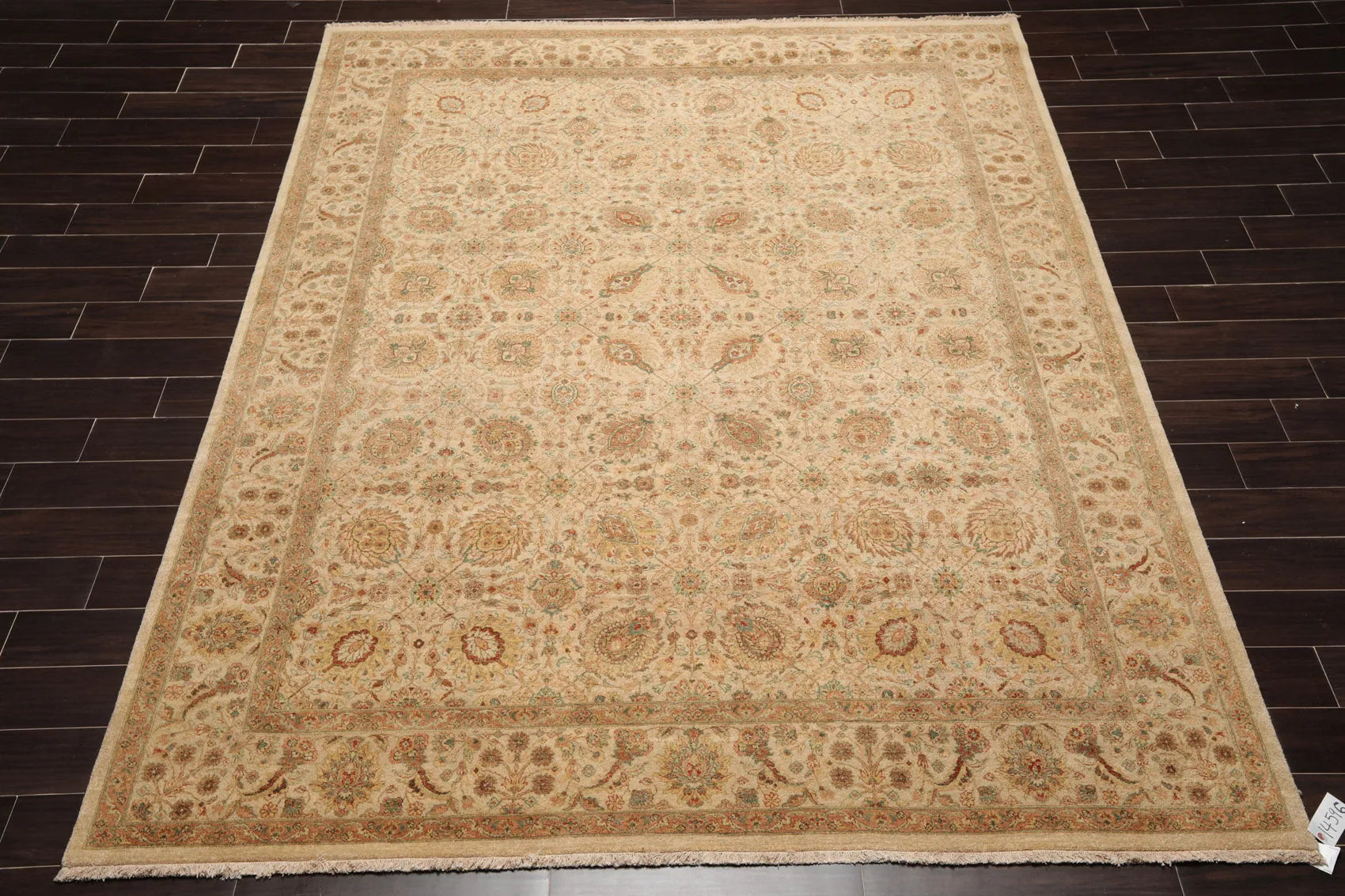 8x10 Tan, Rust Hand Knotted 100% Wool Agra Traditional 200 KPSI Oriental Area Rug-1