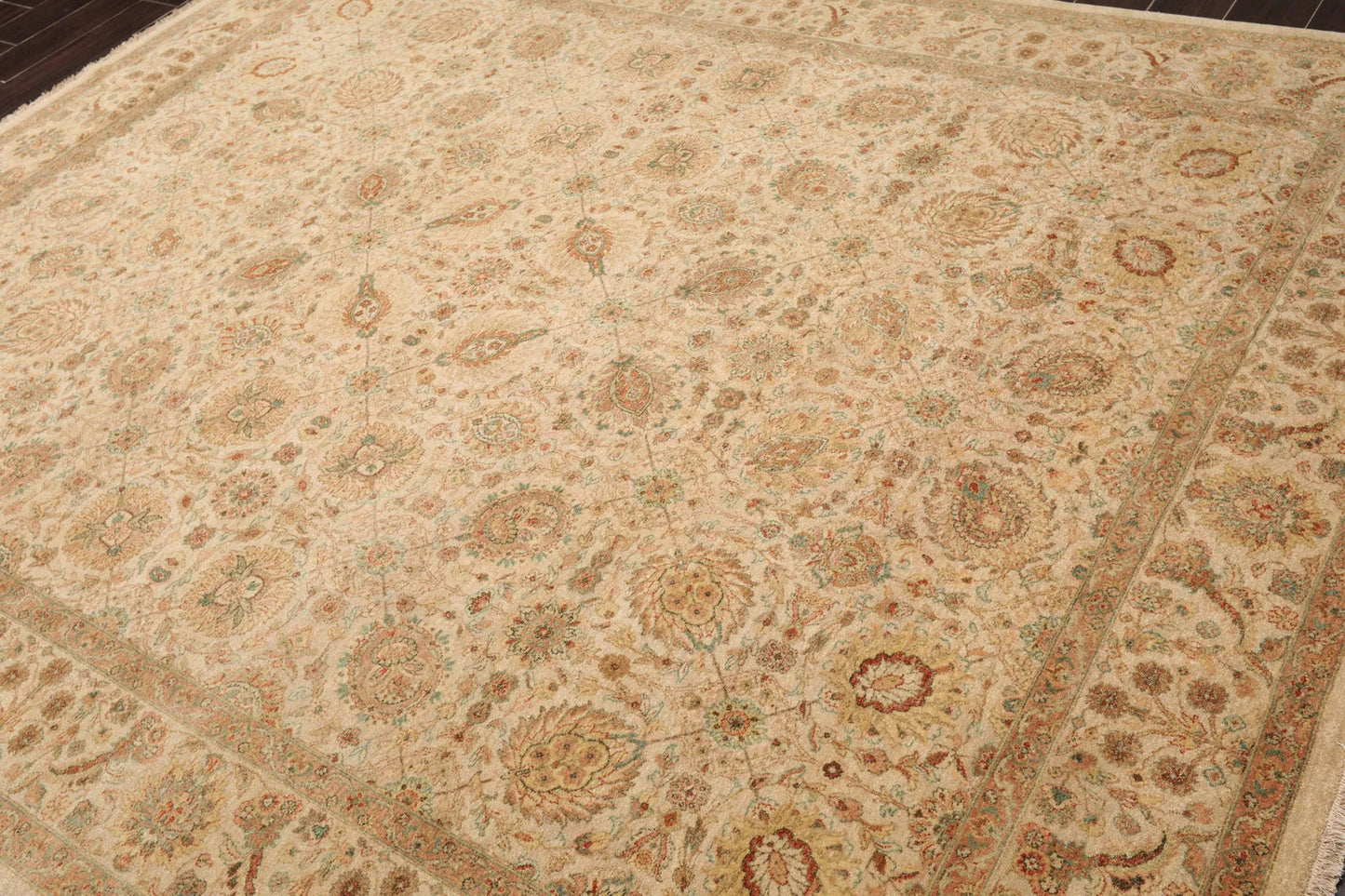 8x10 Tan, Rust Hand Knotted 100% Wool Agra Traditional 200 KPSI Oriental Area Rug-2