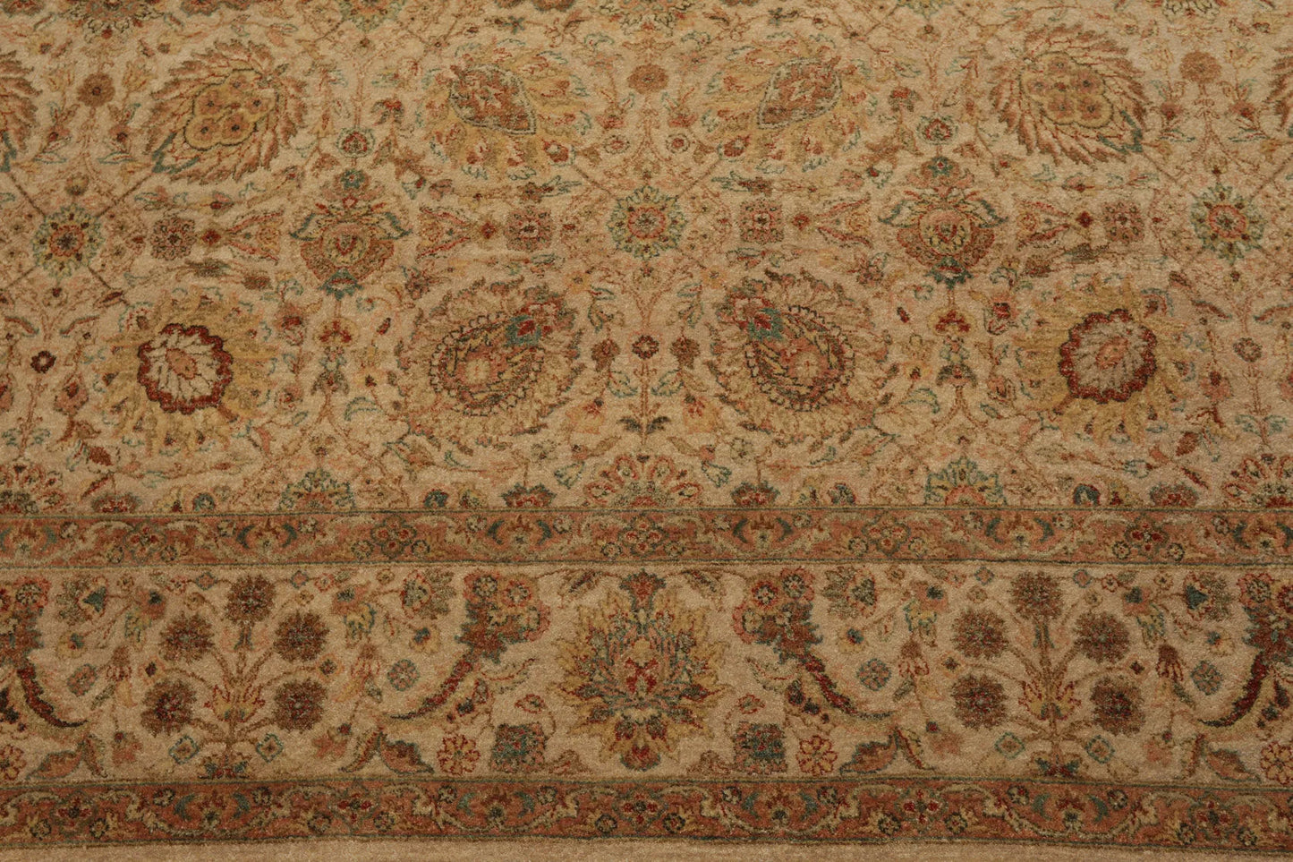 8x10 Tan, Rust Hand Knotted 100% Wool Agra Traditional 200 KPSI Oriental Area Rug-4