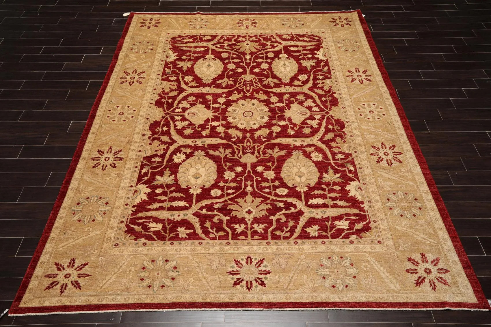 9' x 11'10'' Hand Knotted Wool Peshawar Traditional Oriental Area Rug Rusty Red-1