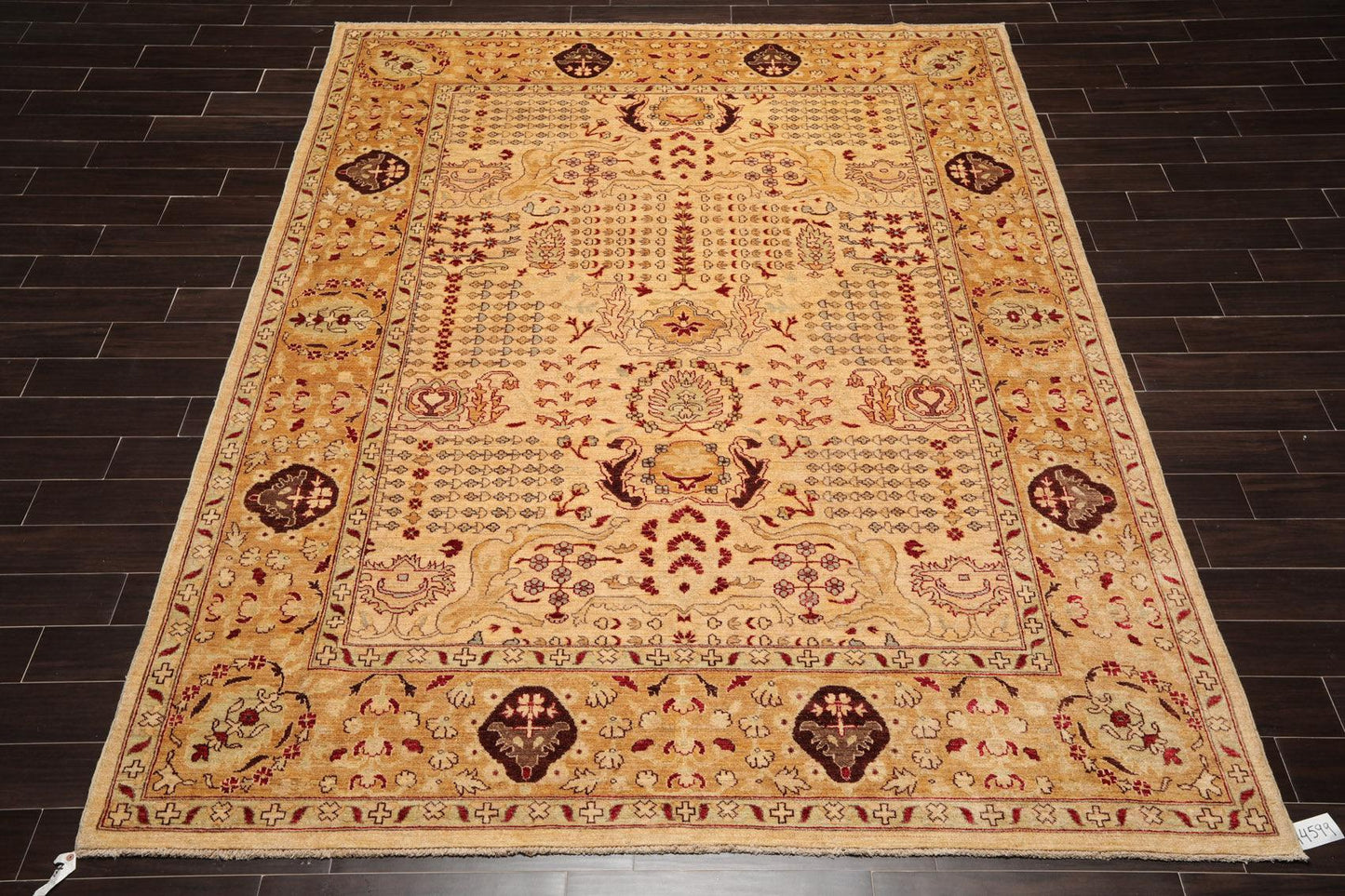 8'2" x 10'6" Hand Knotted 100% Wool Peshawar Traditional Oriental Area Rug Gold-1