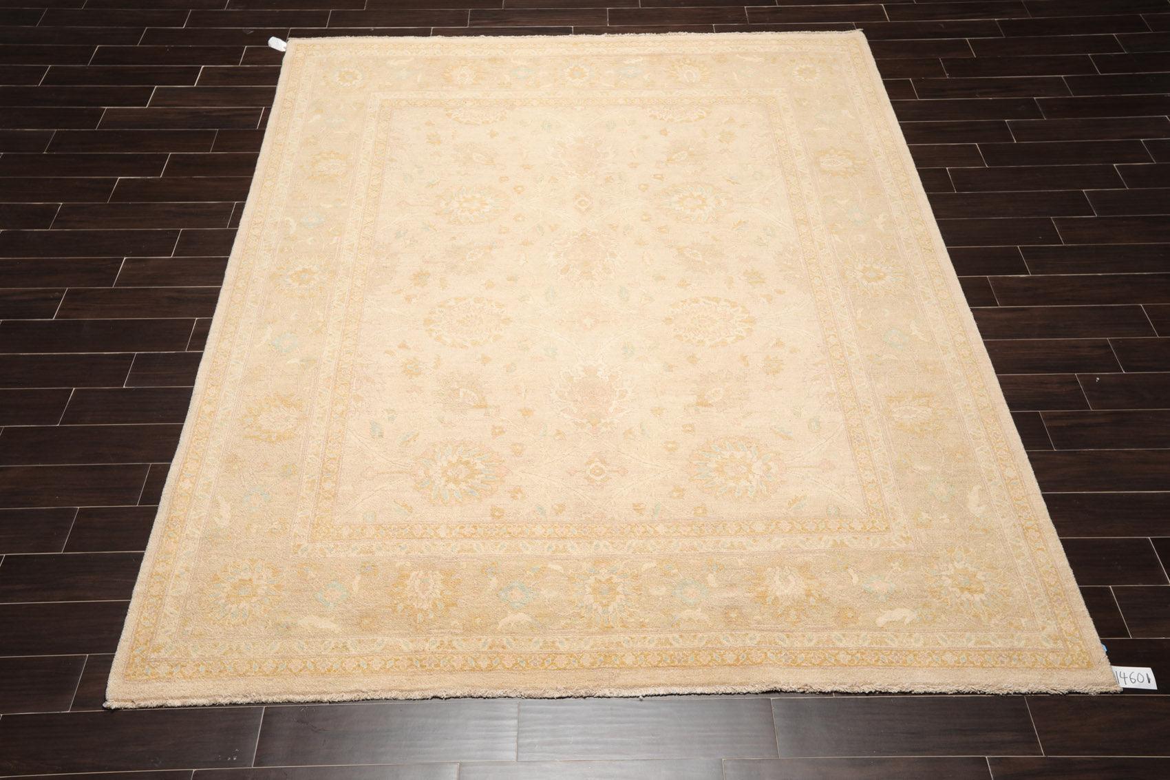 8' x 9'9" Hand Knotted Pakistan Peshawar Oriental Area Rug Muted Earth Tones-1