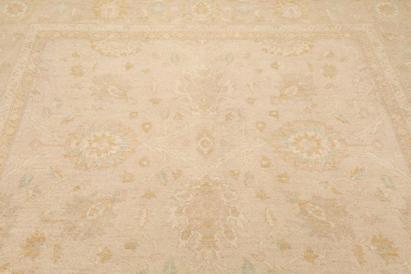 8' x 9'9" Hand Knotted Pakistan Peshawar Oriental Area Rug Muted Earth Tones-4