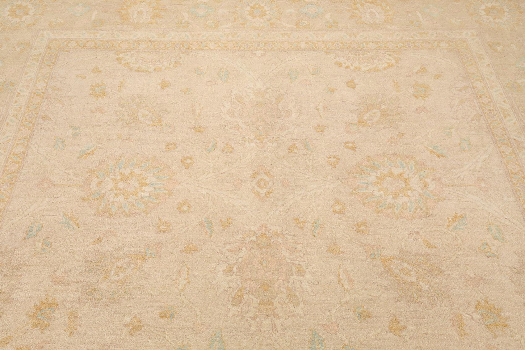 8' x 9'9" Hand Knotted Pakistan Peshawar Oriental Area Rug Muted Earth Tones-4