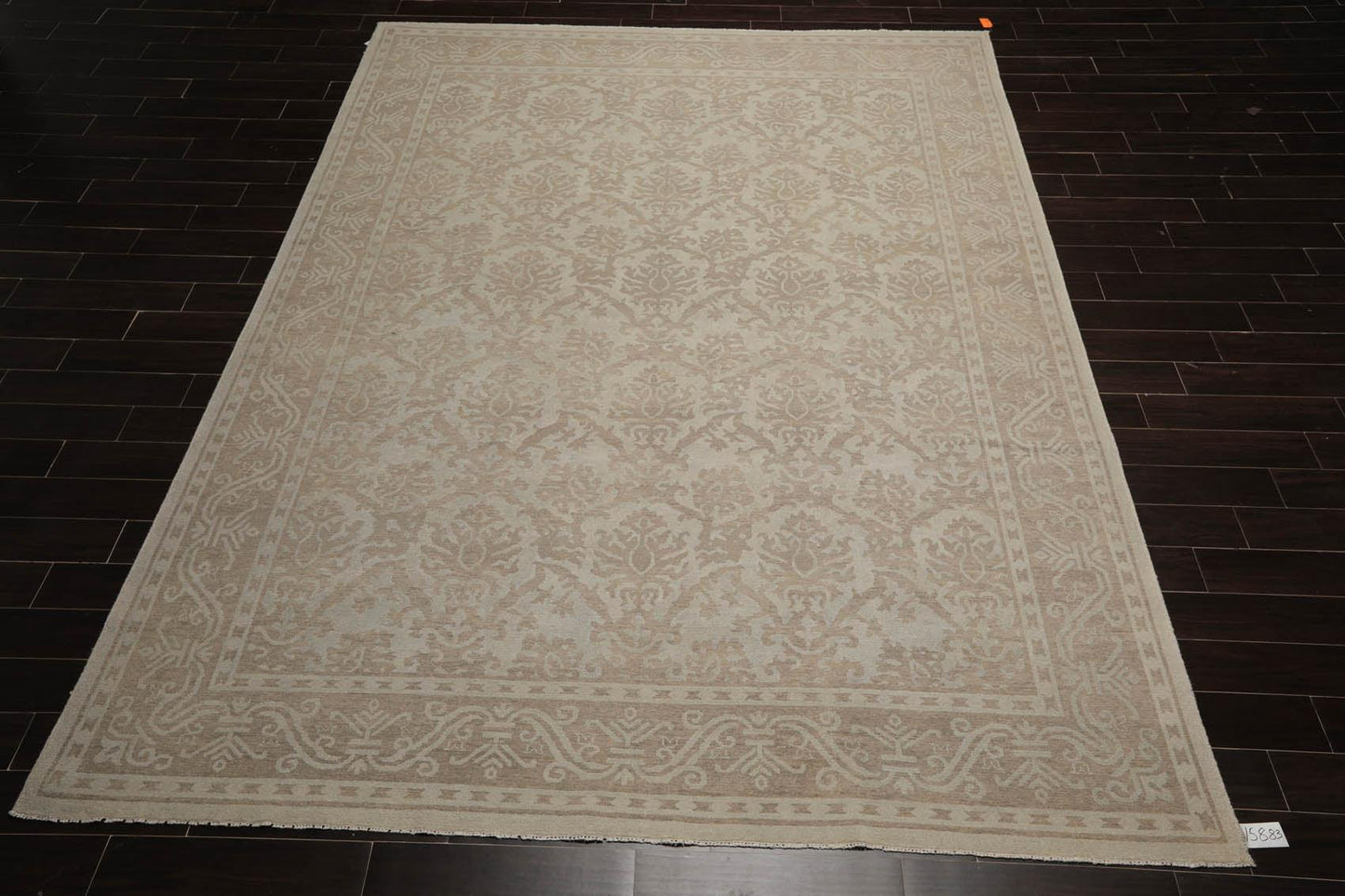 9'3" x 12'4" Hand Knotted 100% Wool Designer Oushak Area Rug Tone on Tone Gray-1