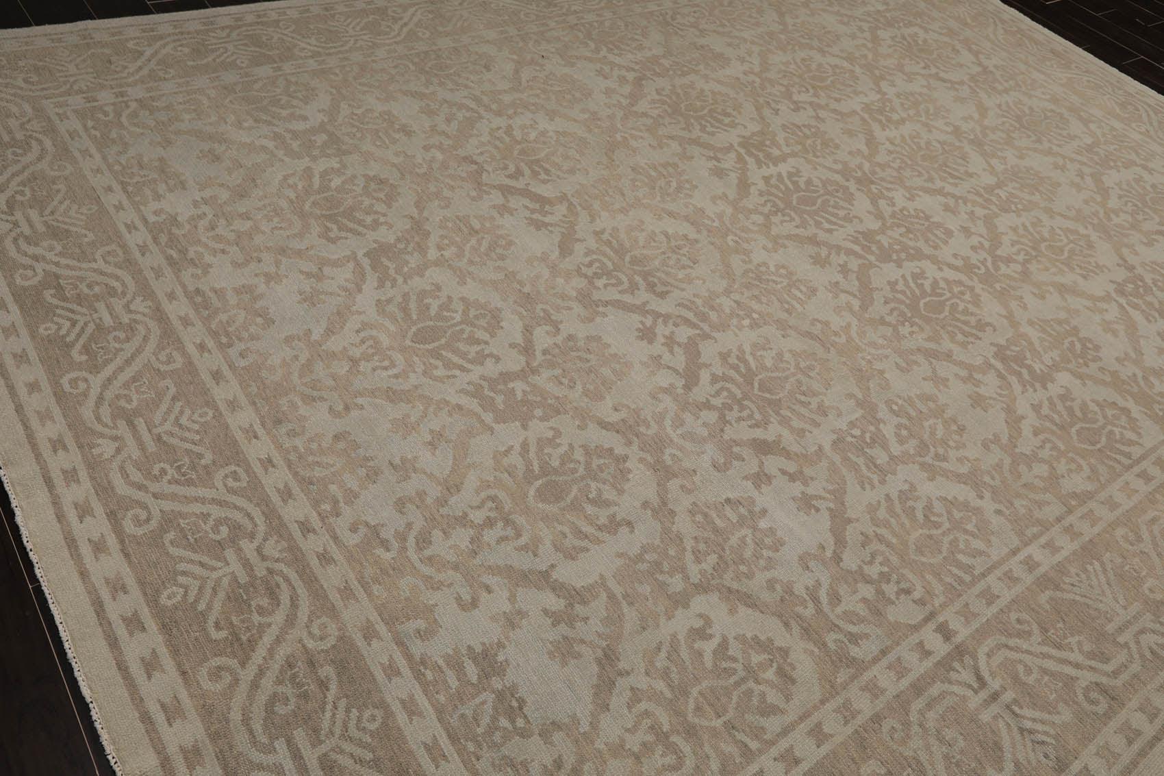 9'3" x 12'4" Hand Knotted 100% Wool Designer Oushak Area Rug Tone on Tone Gray-3