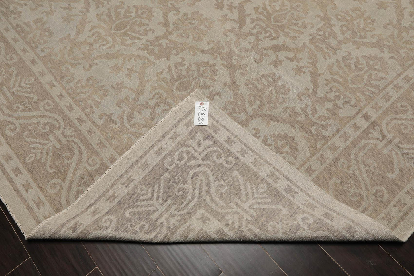 9'3" x 12'4" Hand Knotted 100% Wool Designer Oushak Area Rug Tone on Tone Gray-4