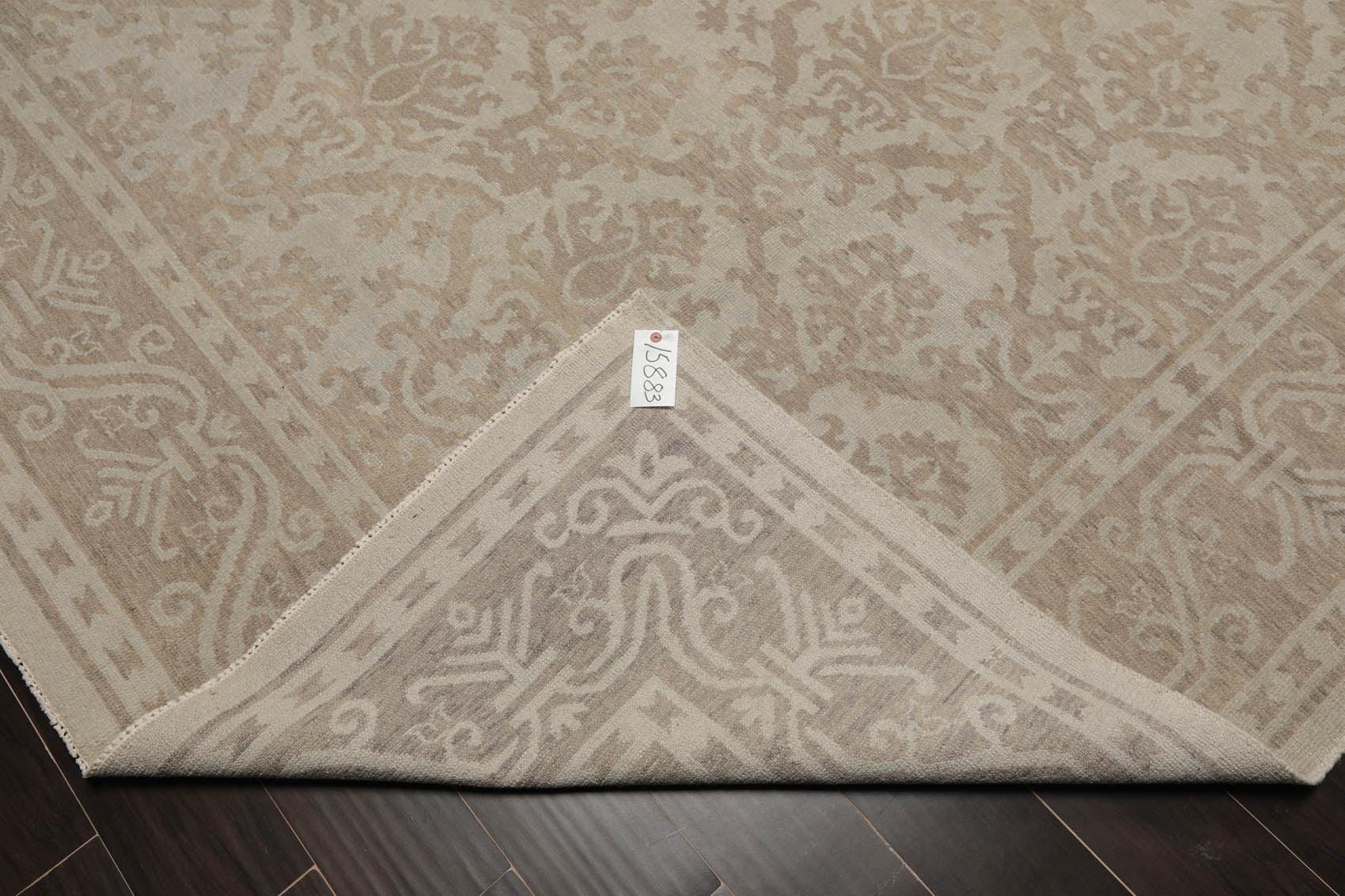 9'3" x 12'4" Hand Knotted 100% Wool Designer Oushak Area Rug Tone on Tone Gray-4