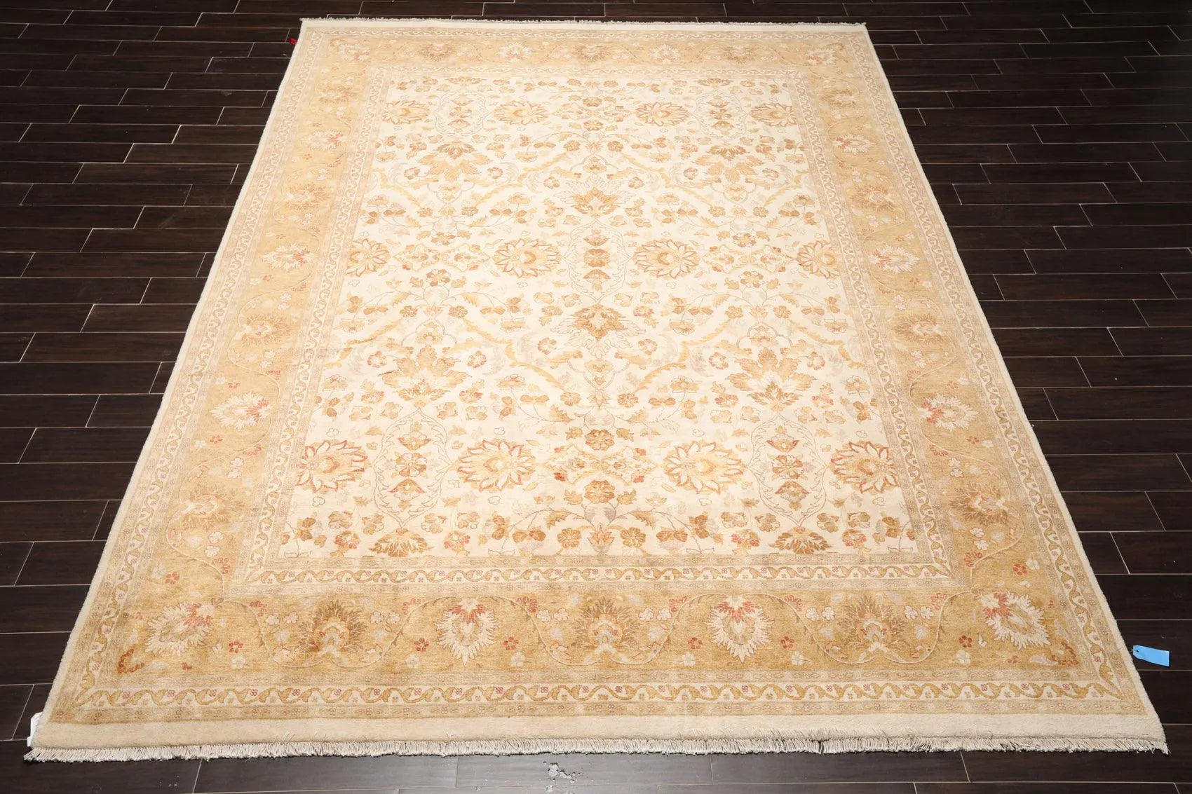 9x12 Masterpiece Unveiled Beige Traditional Wool Rug Pak Persian with 300 KPSI-2