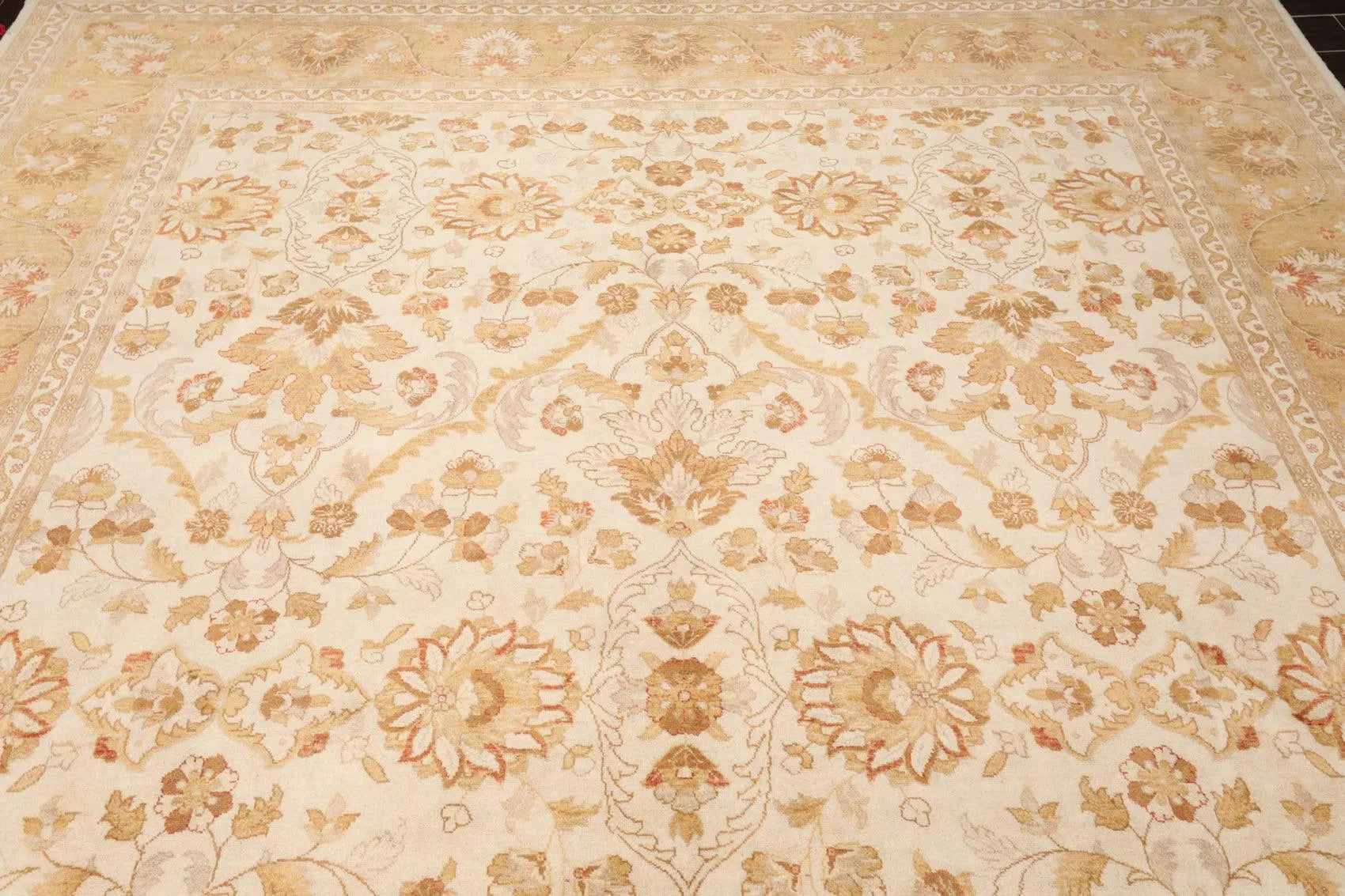 9x12 Masterpiece Unveiled Beige Traditional Wool Rug Pak Persian with 300 KPSI-4