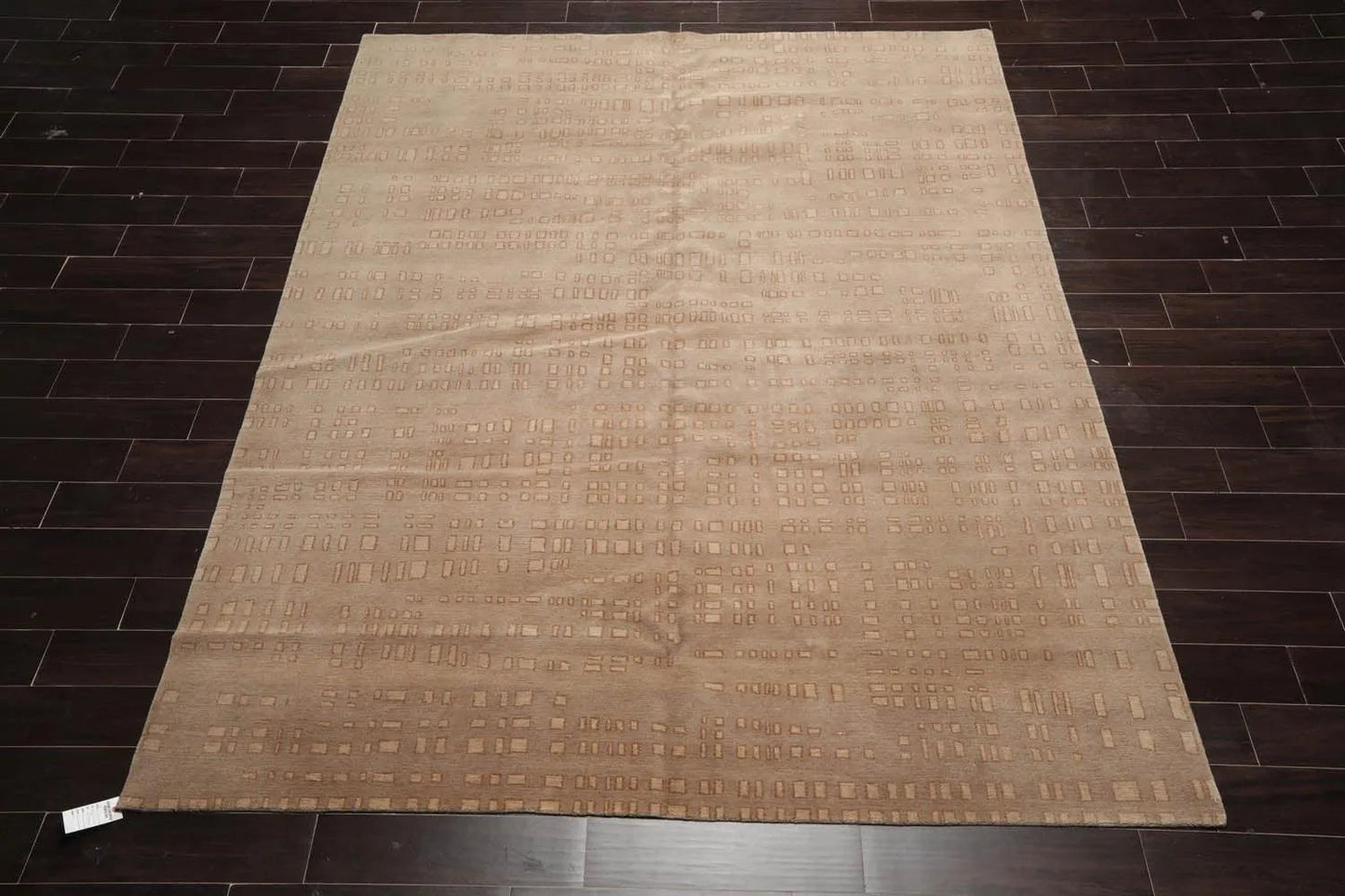 8' x 10' Hand Knotted Tibetan 100% Wool Designer Modern & Contemporary  Oriental Area Rug Tan,Brown Color-3