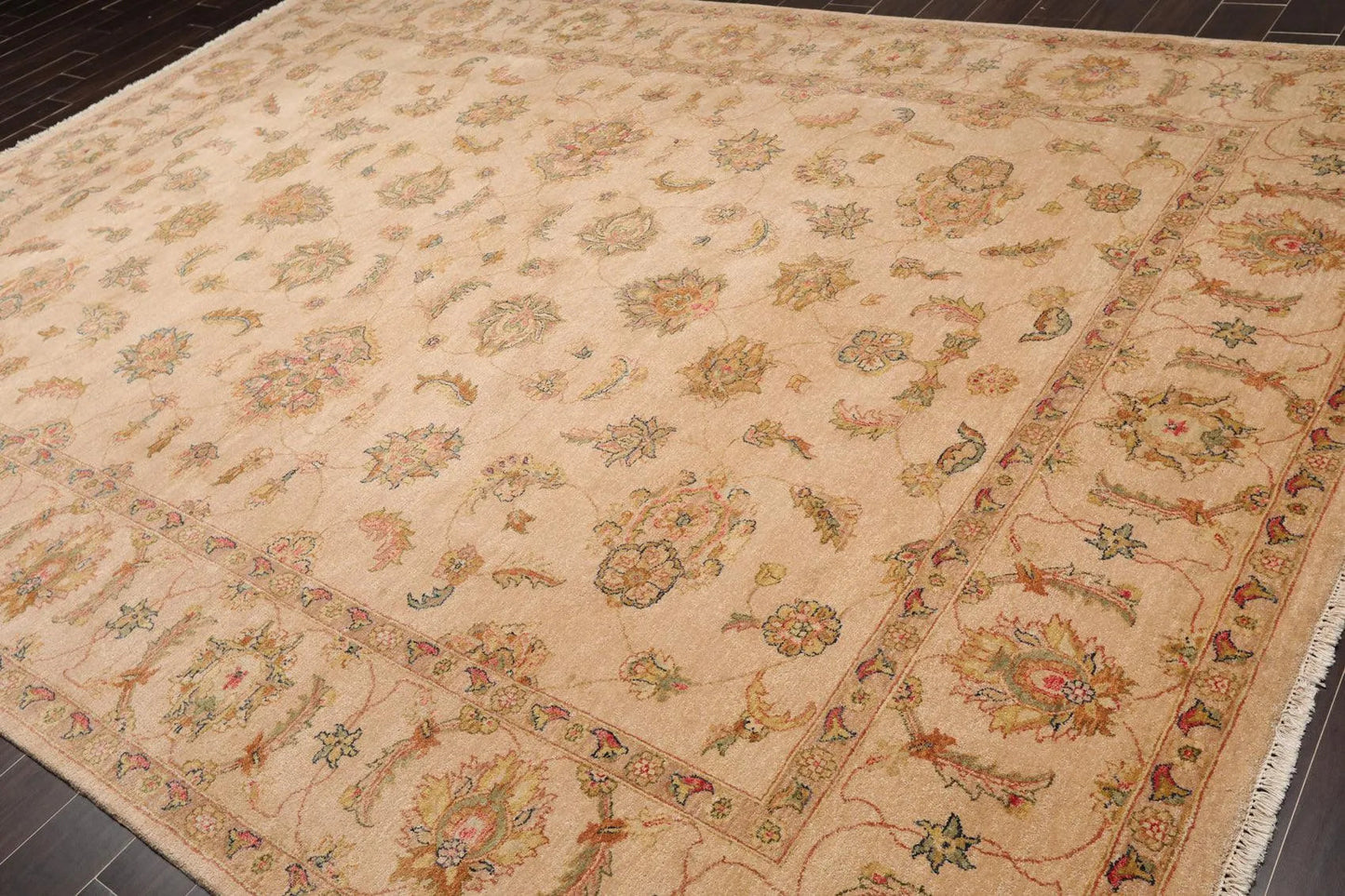 9' x 12' Hand Knotted Wool Agra 200 KPSI Traditional Oriental Area Rug Tan-2