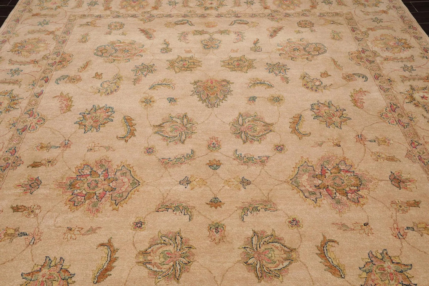 9' x 12' Hand Knotted Wool Agra 200 KPSI Traditional Oriental Area Rug Tan-4