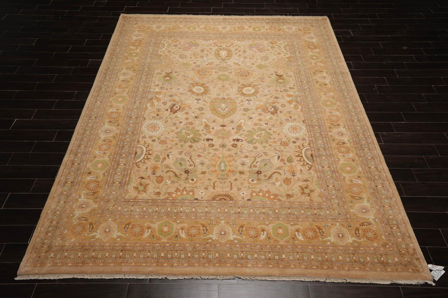 9'4" x 12'2" Hand Knotted Wool 16/18 Pak Persian 300 KPSI Oriental Area Rug Tan-1
