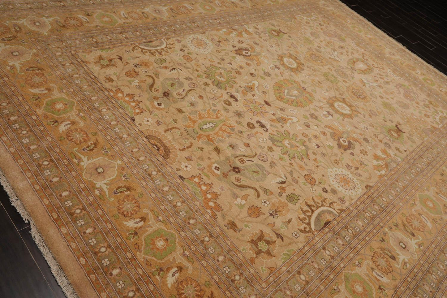 9'4" x 12'2" Hand Knotted Wool 16/18 Pak Persian 300 KPSI Oriental Area Rug Tan-3