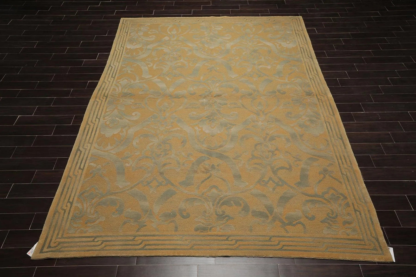 9x12 Tan Asmara French Aubusson Savonnerie Hand Knotted Wool Area Rug plush pile-2