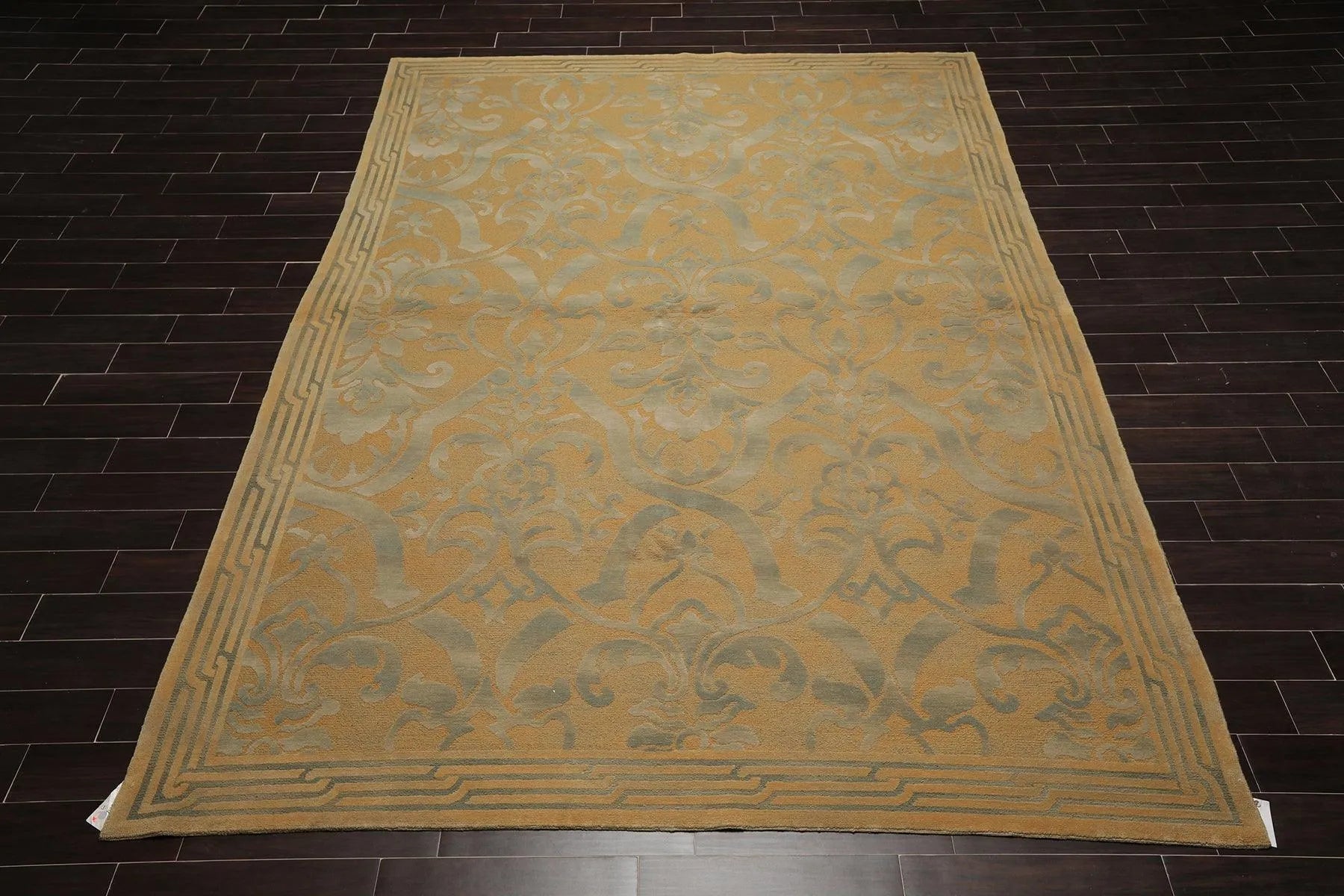 9x12 Tan Asmara French Aubusson Savonnerie Hand Knotted Wool Area Rug plush pile-2