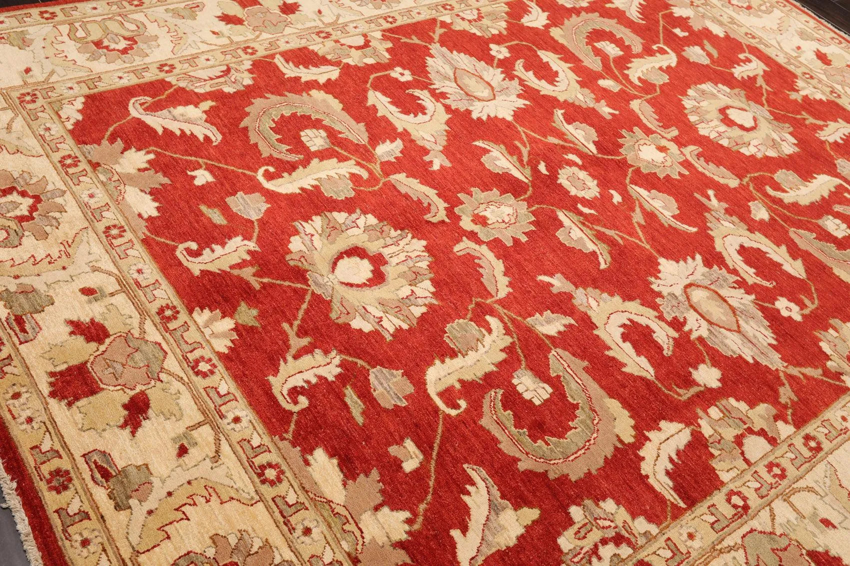 8' x 9'10'' Hand Knotted 100% Wool Peshawar Oriental Area Rug Rusty Red-3