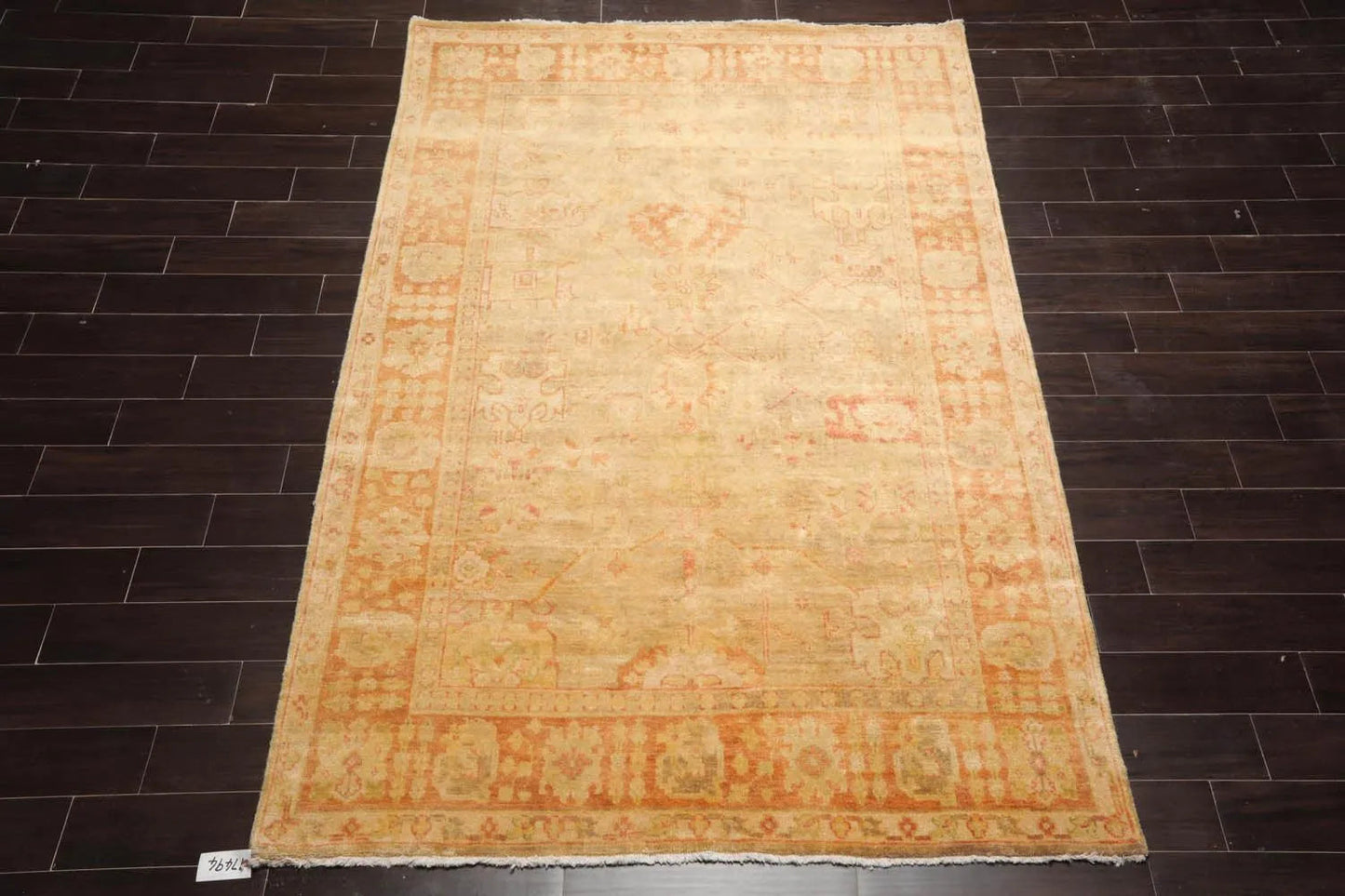 6x9 Tan, Terracotta Hand Knotted 100% Wool Oushak Traditional Oriental Area Rug-3