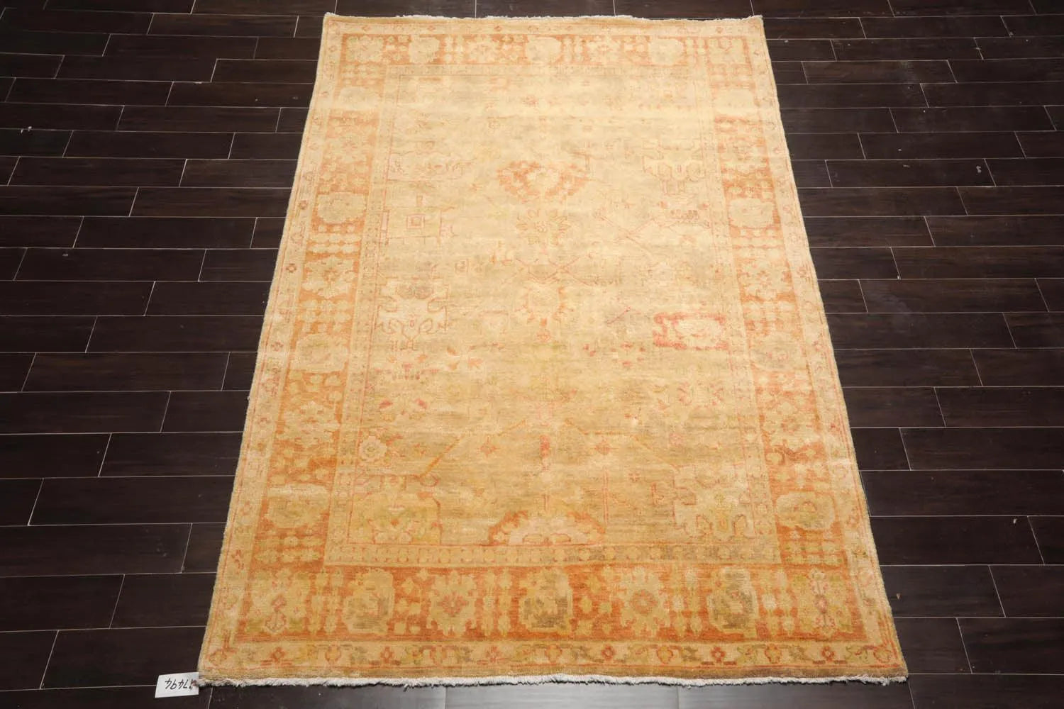 6x9 Tan, Terracotta Hand Knotted 100% Wool Oushak Traditional Oriental Area Rug-3