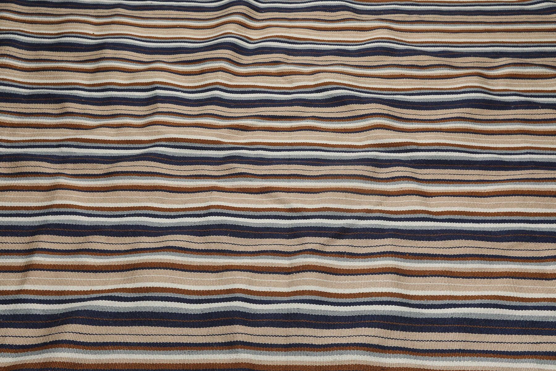 7'10" x 11'2" Hand Woven Superfine Dhurry Wool Flatweave Area Rug Modern Tan-2