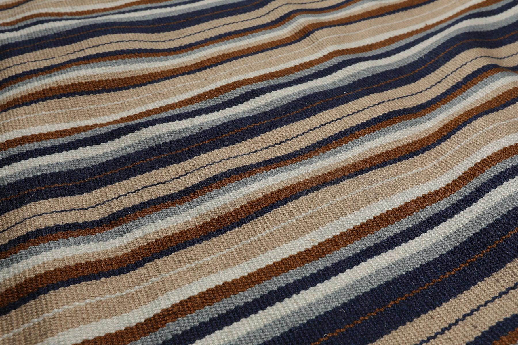 7'10" x 11'2" Hand Woven Superfine Dhurry Wool Flatweave Area Rug Modern Tan-1