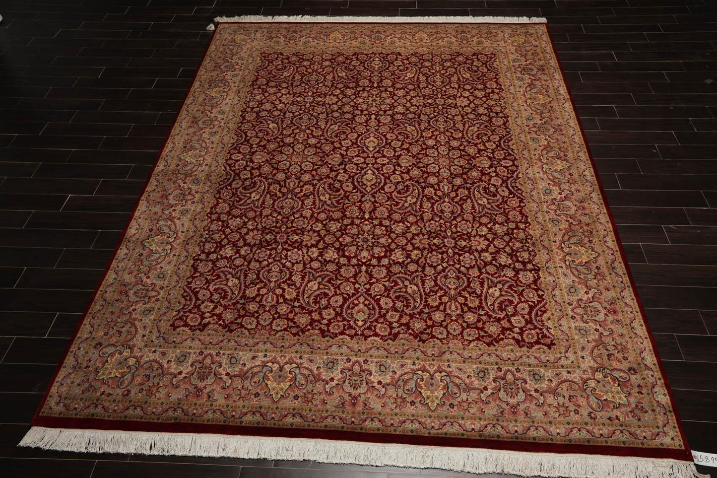 9'2" x 12'5" Hand Knotted Wool 16/18 Pak Persian 300 KPSI Area Rug Burgundy-1