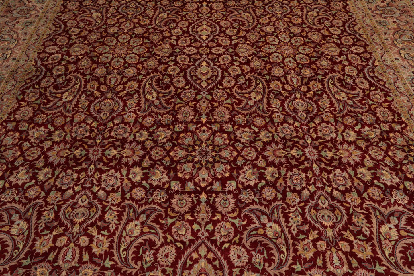 9'2" x 12'5" Hand Knotted Wool 16/18 Pak Persian 300 KPSI Area Rug Burgundy-4
