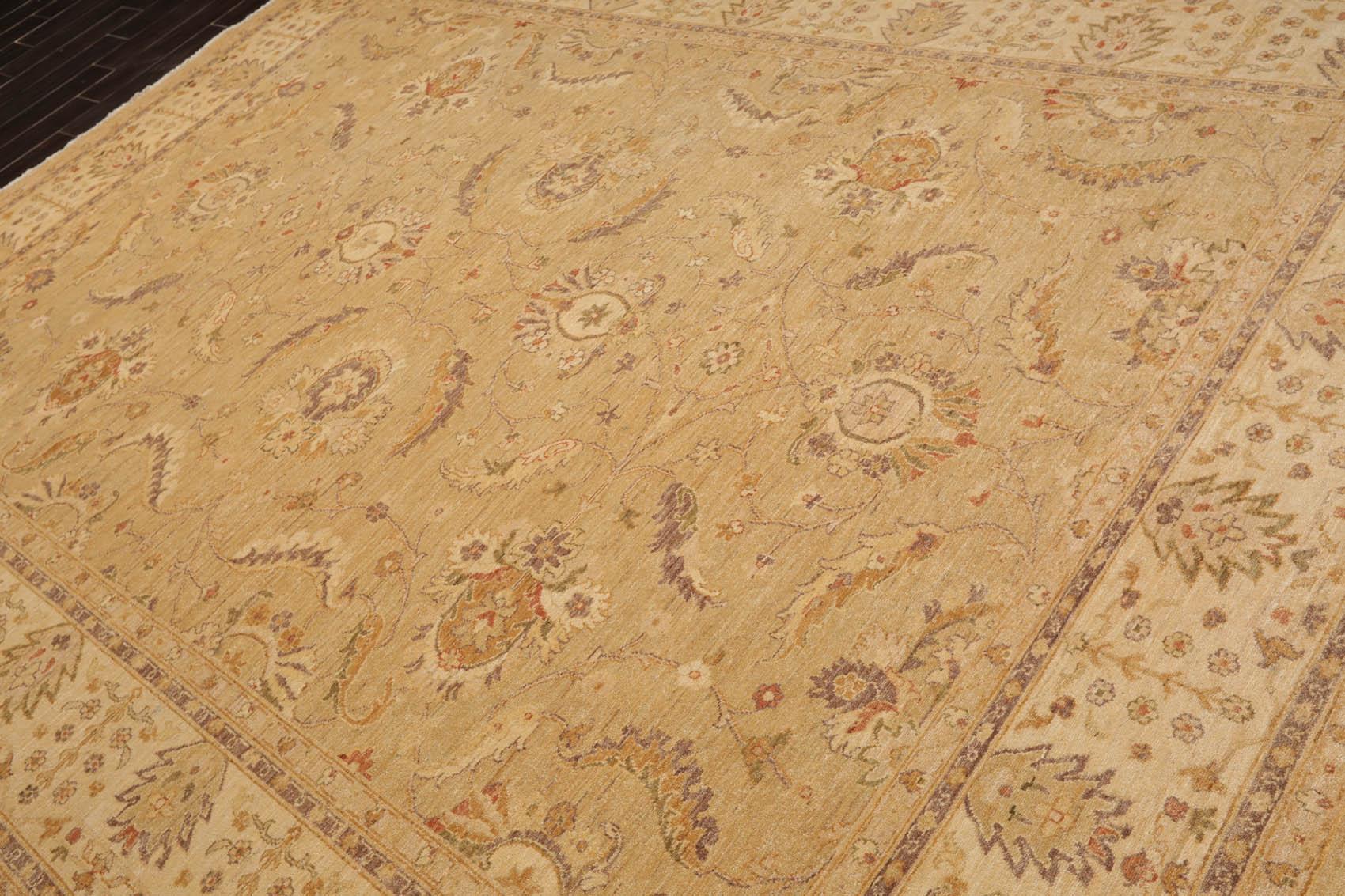 9'6" x 11'9" Hand Knotted Wool Chobi Peshawar Traditional Oriental Area Rug Tan-2