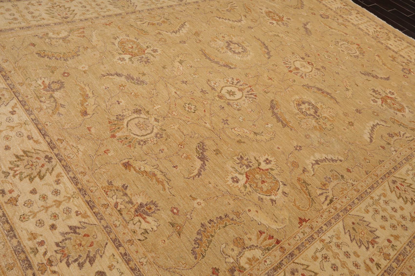 9'6" x 11'9" Hand Knotted Wool Chobi Peshawar Traditional Oriental Area Rug Tan-3