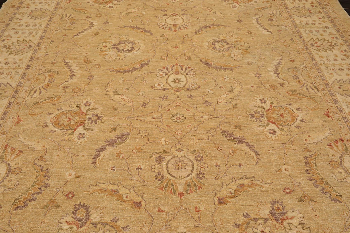 9'6" x 11'9" Hand Knotted Wool Chobi Peshawar Traditional Oriental Area Rug Tan-4