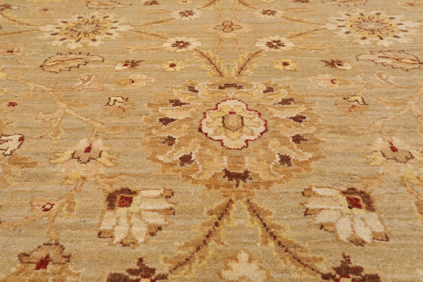 8'1" x 9'11'' Hand Knotted 100% Wool Peshawar Traditional Area Rug Gray Beige-4